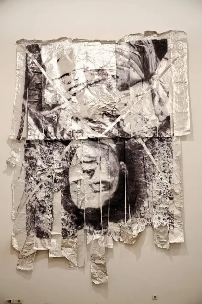 Τίτλος έργου : "Stunned", 2015 Ψηφιακή εκτύπωση σε φύλλα αλουμίνιου οικιακής χρήσης , 4,5x3 μέτρα (Ευγενική παραχώρηση γκαλερί Ιλεάνα Τούντα)